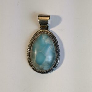 Larimar Navajo Silver Pendant