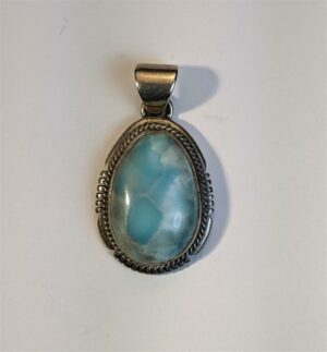 Larimar Navajo Silver Pendant